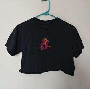 John Galt Brandy Melville Dragon Cropped Tee